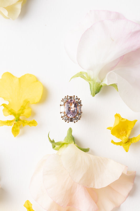 Pink Bloom-モルガナイトピアス