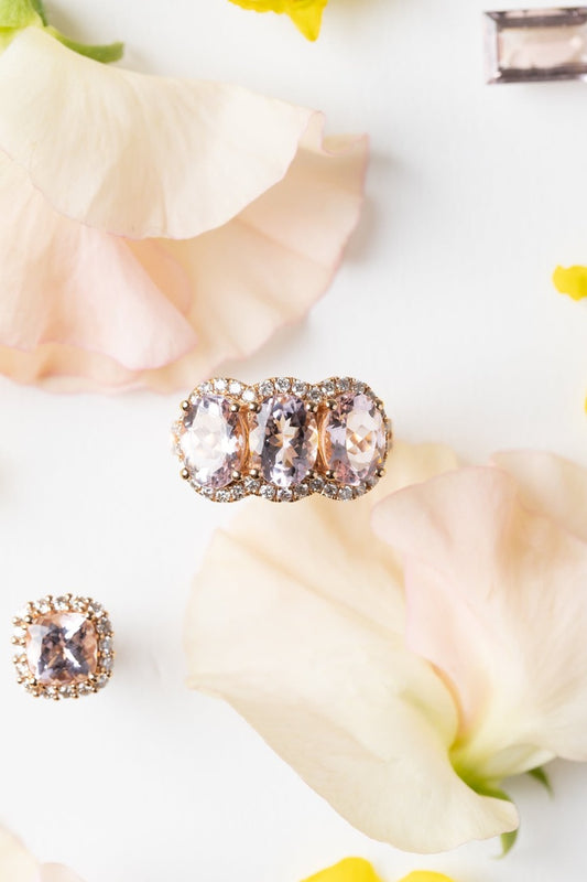 Pink Bloom-モルガナイトリング